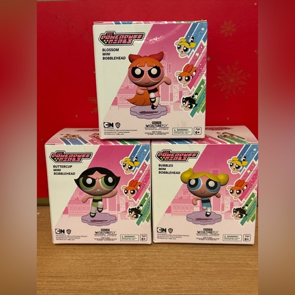Powerpuff Girls Mini Bobbleheads Set Blossom, Bubbles & Buttercup Culturefly NEW - Picture 5 of 6